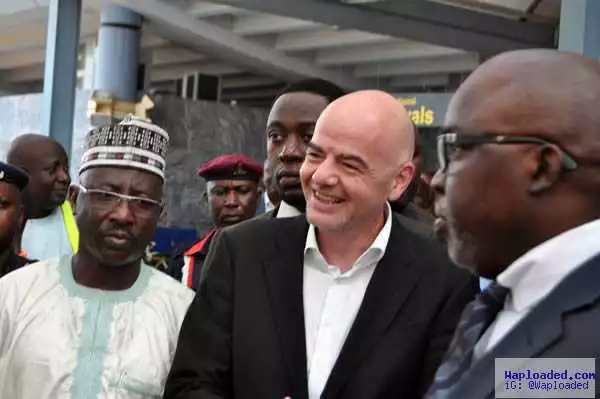 BREAKING: FlFA President, Infantino arrives Nigeria